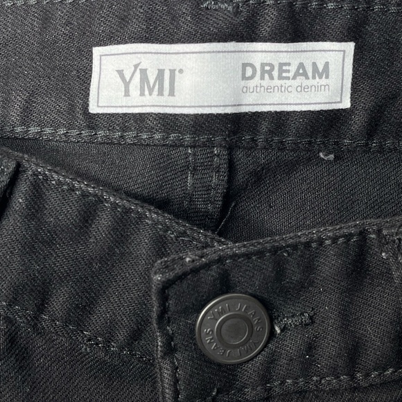 YMI Dream High Waist Wide Leg Ankle Jeans Distressed Denim Black Size 29 - Picture 12 of 14